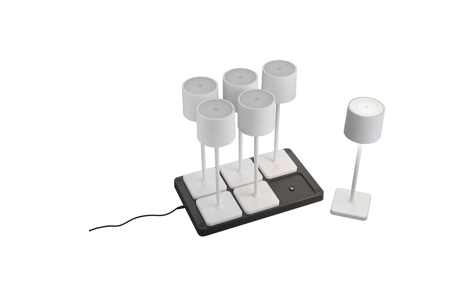 HLW LED LED Table Lamp - Trion Andez - 1.5W - 6 Light Points - Adjustable Color - Rechargeable Batteries - Matte White - Plastic HLW LED LED Table Lamp - Trion Andez - 1.5W - 6 Light Points - Adjustable Color - Rechargeable Batteries - Matte White - Plastic