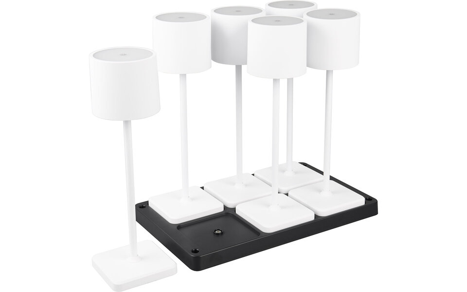 HLW LED LED Table Lamp - Trion Andez - 1.5W - 6 Light Points - Adjustable Color - Rechargeable Batteries - Matte White - Plastic HLW LED LED Table Lamp - Trion Andez - 1.5W - 6 Light Points - Adjustable Color - Rechargeable Batteries - Matte White - Plastic