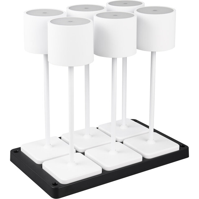 HLW LED LED Table Lamp - Trion Andez - 1.5W - 6 Light Points - Adjustable Color - Rechargeable Batteries - Matte White - Plastic HLW LED LED Table Lamp - Trion Andez - 1.5W - 6 Light Points - Adjustable Color - Rechargeable Batteries - Matte White - Plastic