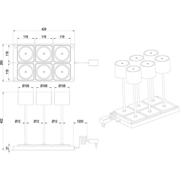 HLW LED Stijlvolle LED Tafellamp & Witte met Stoffen Kap en 5W LED HLW LED Stijlvolle LED Tafellamp & Witte met Stoffen Kap en 5W LED