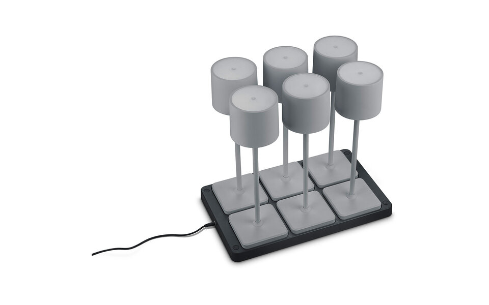 HLW LED LED Table Lamp - Trion Andez - 1.5W - 6 Light Points - Adjustable Color - Rechargeable Batteries - Gray - Plastic