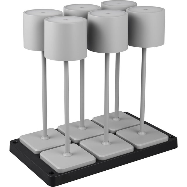 HLW LED LED Table Lamp - Trion Andez - 1.5W - 6 Light Points - Adjustable Color - Rechargeable Batteries - Gray - Plastic