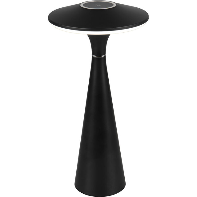 LED Tafellamp - Trion Rezo - 2W - Aanpasbare Kleur - Oplaadbare batterijen - Mat Zwart - Kunststof Verlichting per ruimte