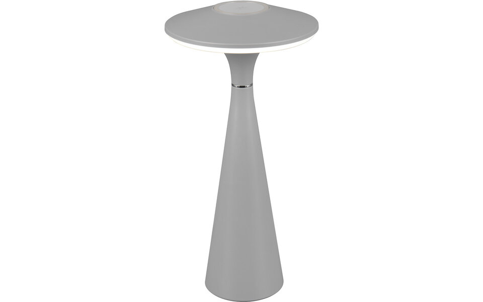HLW LED LED Tafellamp - Trion Rezo - 2W - Aanpasbare Kleur - Oplaadbare batterijen - Grijs - Kunststof