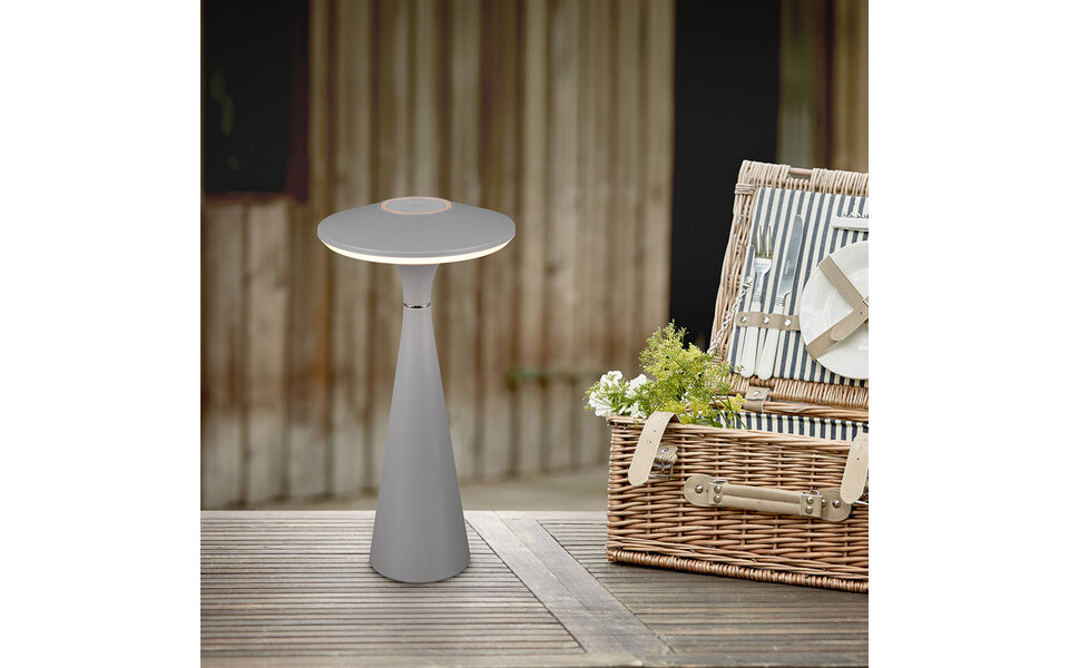 HLW LED LED Table Lamp - Trion Rezo - 2W - Adjustable Color - Rechargeable batteries - Gray - Plastic HLW LED LED Table Lamp - Trion Rezo - 2W - Adjustable Color - Rechargeable batteries - Gray - Plastic