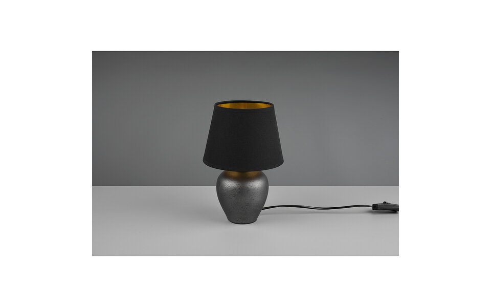 HLW LED LED Table Lamp - Table Lighting - Trion Albino - E14 Fitting - Round - Antique Nickel/Black/Gold - Ceramic - Ø180mm HLW LED LED Table Lamp - Table Lighting - Trion Albino - E14 Fitting - Round - Antique Nickel/Black/Gold - Ceramic - Ø180mm