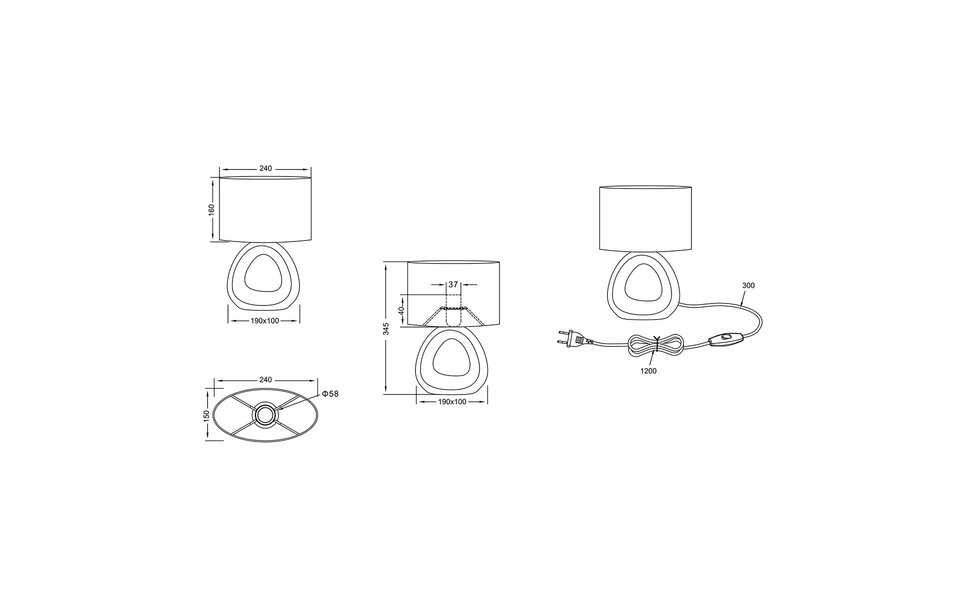 HLW LED LED Tafellamp - Tafelverlichting - Trion Gizo - E27 Fitting - Rond - Mat Goud - Keramiek