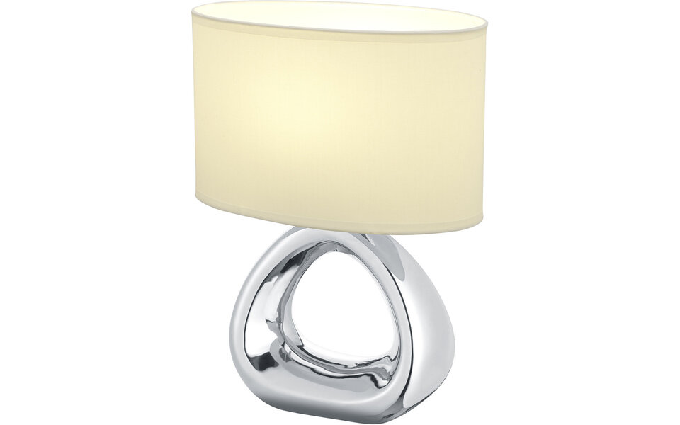 HLW LED LED Tafellamp - Tafelverlichting - Trion Gizo - E27 Fitting - Rond - Mat Zilver - Keramiek