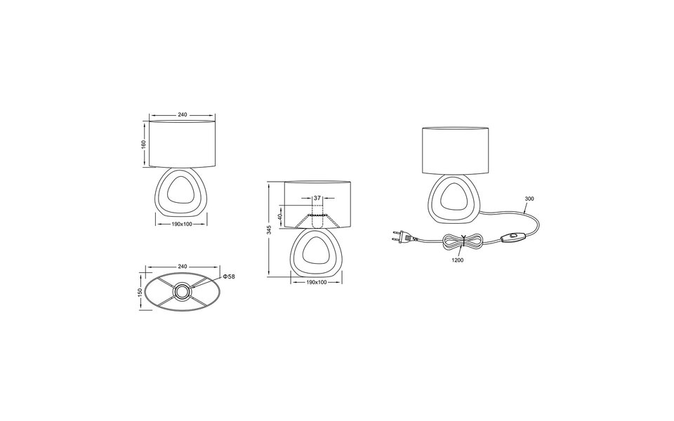 HLW LED LED Tafellamp - Tafelverlichting - Trion Gizo - E27 Fitting - Rond - Mat Zilver - Keramiek