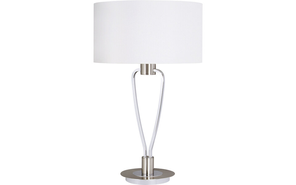 HLW LED LED Tafellamp - Tafelverlichting - Trion Hilton - E27 Fitting - Rond - Mat Nikkel - Aluminium