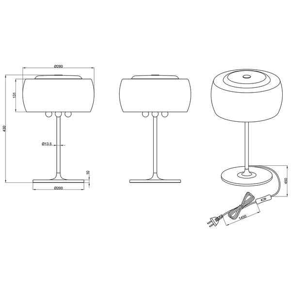 HLW LED LED Tafellamp Trion Vapiro - Mat Chroom Aluminium, G9 Fitting, Ronde  &  Stijl