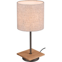 LED Table Lamp - Table Lighting - Trion Elmo - E27 Fitting - Round - Antique Nickel - Aluminum