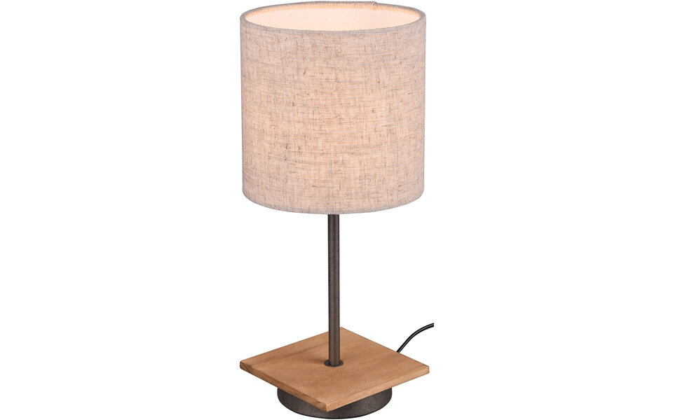HLW LED LED Table Lamp - Table Lighting - Trion Elmo - E27 Fitting - Round - Antique Nickel - Aluminum