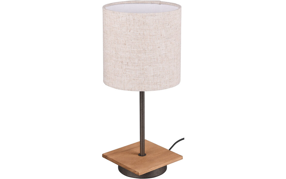 HLW LED LED Table Lamp - Table Lighting - Trion Elmo - E27 Fitting - Round - Antique Nickel - Aluminum