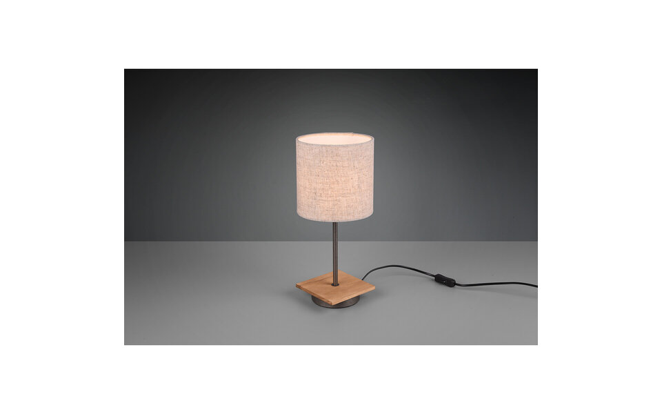 HLW LED LED Table Lamp - Table Lighting - Trion Elmo - E27 Fitting - Round - Antique Nickel - Aluminum