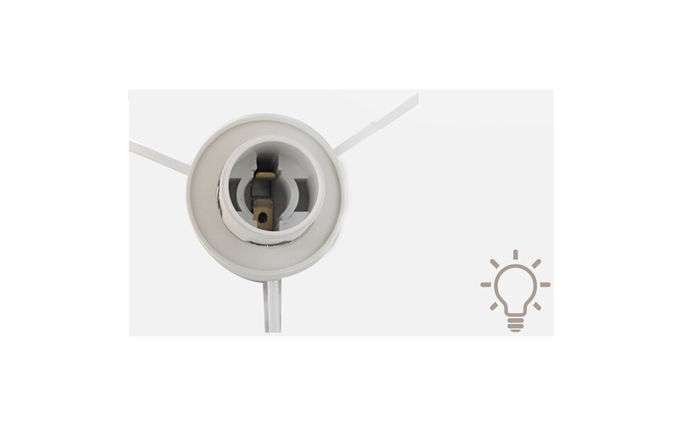 HLW LED Stylish LED Table Lamp - Matte Brown Plastic - E14 Fitting - Fabric Shade & Round