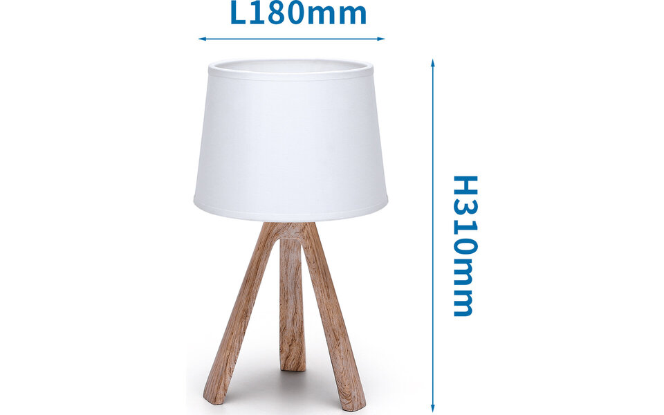 HLW LED Stylish LED Table Lamp - Matte Brown Plastic - E14 Fitting - Fabric Shade & Round