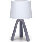 HLW LED LED Table Lamp Aigi Linmo - Matte Gray Plastic, Round with Fabric Shade, E14