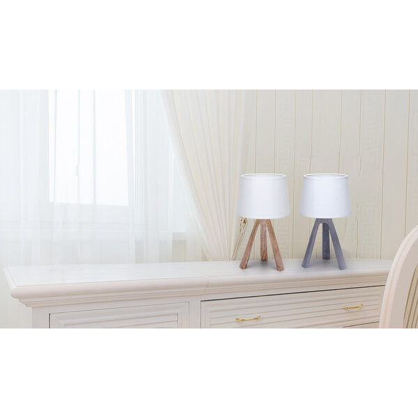 HLW LED LED Tafellamp Aigi Linmo - Mat Grijs Kunststof, Rond met Stoffen Kap, E14 HLW LED LED Tafellamp Aigi Linmo - Mat Grijs Kunststof, Rond met Stoffen Kap, E14