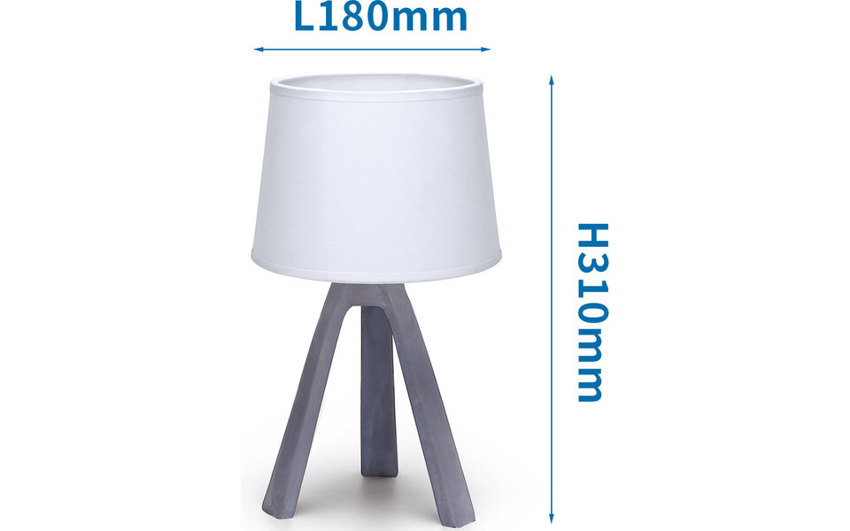 HLW LED LED Table Lamp Aigi Linmo - Matte Gray Plastic, Round with Fabric Shade, E14 HLW LED LED Table Lamp Aigi Linmo - Matte Gray Plastic, Round with Fabric Shade, E14