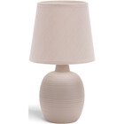 HLW LED LED Tafellamp Aigi Bomun - Ronde , Mat Bruin Keramiek, E14 Fitting