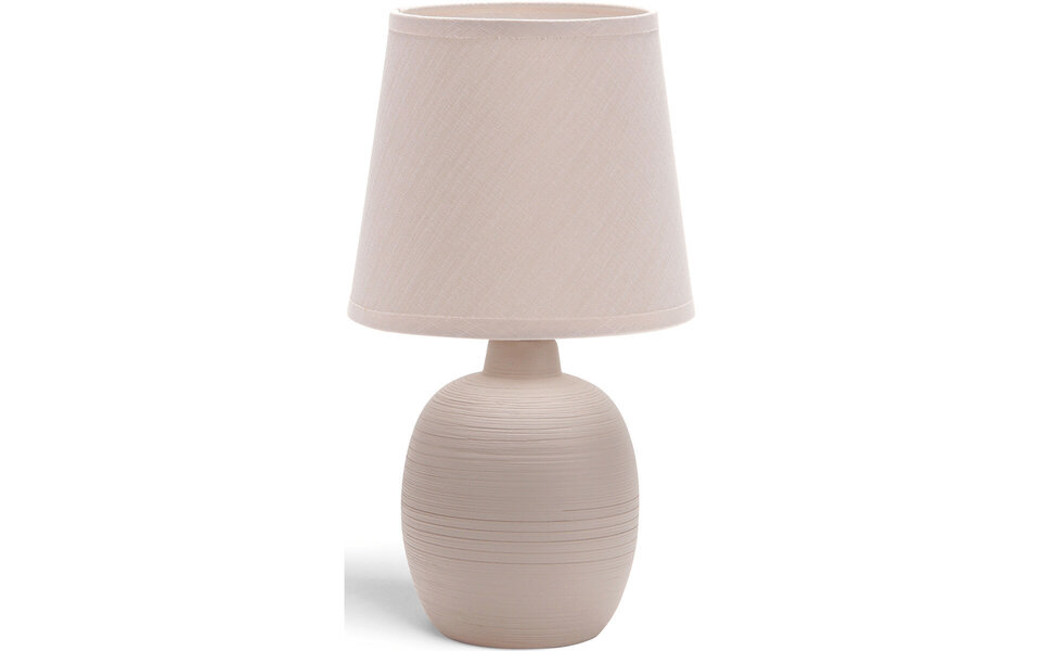 HLW LED LED Tafellamp Aigi Bomun - Ronde , Mat Bruin Keramiek, E14 Fitting