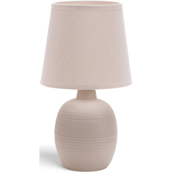 HLW LED LED Tafellamp Aigi Bomun - Ronde , Mat Bruin Keramiek, E14 Fitting