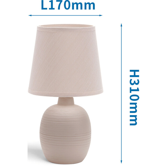 HLW LED LED Tafellamp Aigi Bomun - Ronde , Mat Bruin Keramiek, E14 Fitting