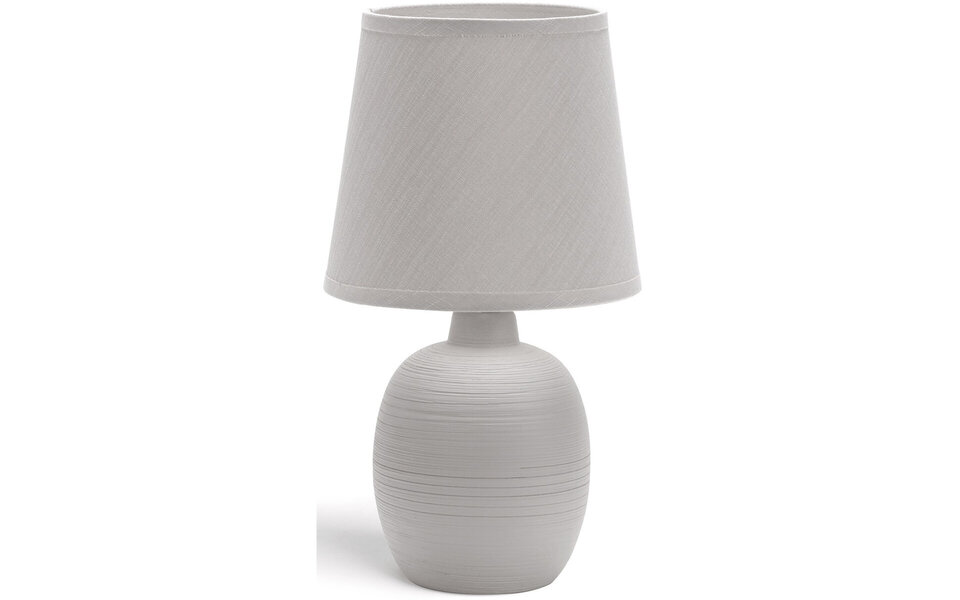 HLW LED LED Tafellamp Aigi Bomun - Ronde , Mat Grijs Keramiek, E14 Fitting