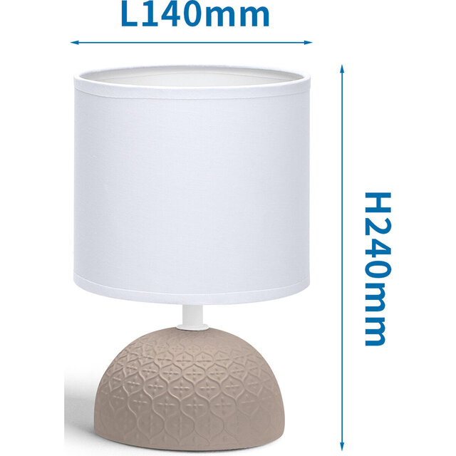 HLW LED LED Tafellamp Aigi Conton 1 - Rond Mat Bruin Keramiek met E14 Fitting