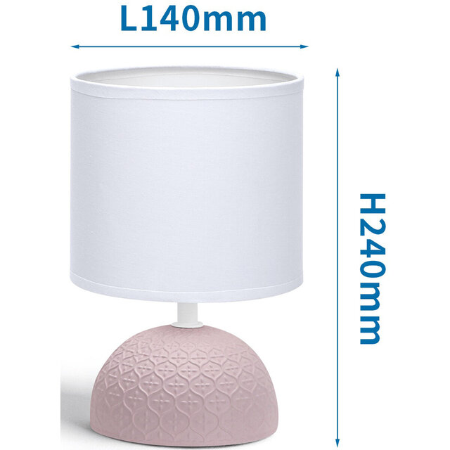 HLW LED LED Table Lamp Aigi Conton 1 - Matte Pink Ceramic - E14 Fitting - Round Design