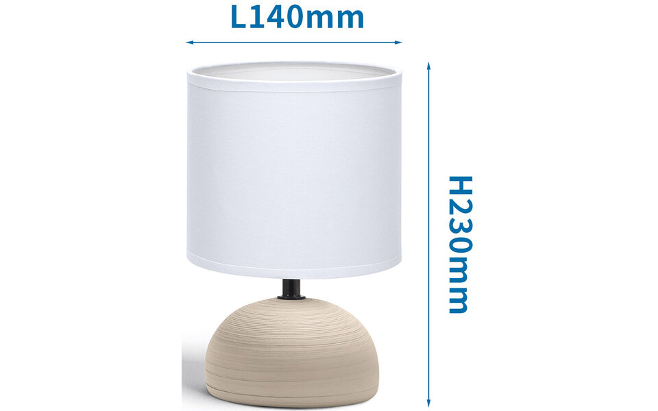 HLW LED LED Tafellamp Aigi Conton 2 - Ronde  Look - Mat Bruin Keramiek, E14 Fitting