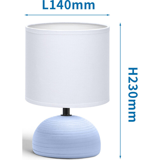 HLW LED LED Tafellamp Aigi Conton 2 - Rond Mat Blauw Keramiek - E14 Fitting, Ideaal voor LED Lamp & HLW LED LED Tafellamp Aigi Conton 2 - Rond Mat Blauw Keramiek - E14 Fitting, Ideaal voor LED Lamp &
