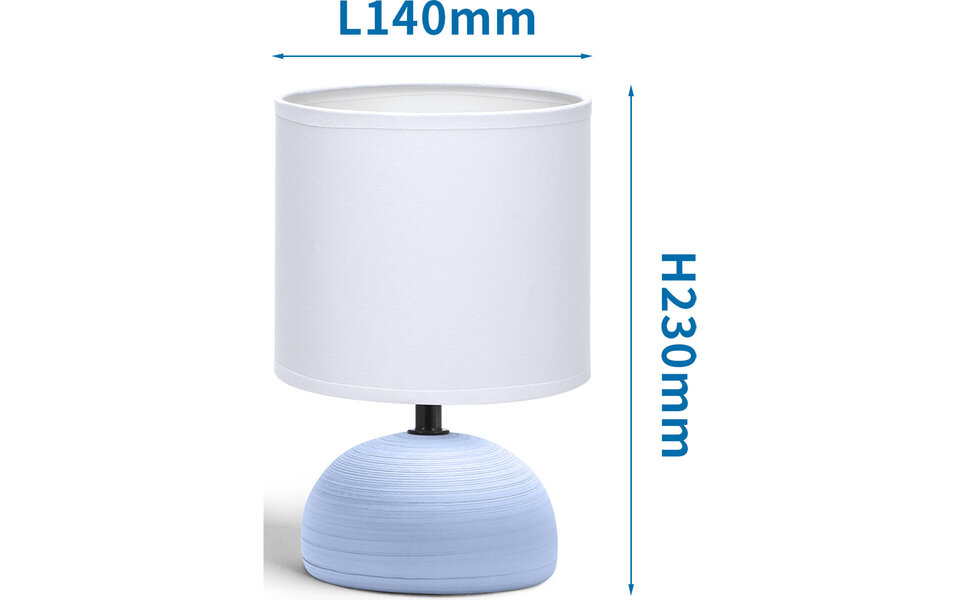 HLW LED LED Table Lamp Aigi Conton 2 - Round Matte Blue Ceramic - E14 Fitting, Ideal for LED Lamp &