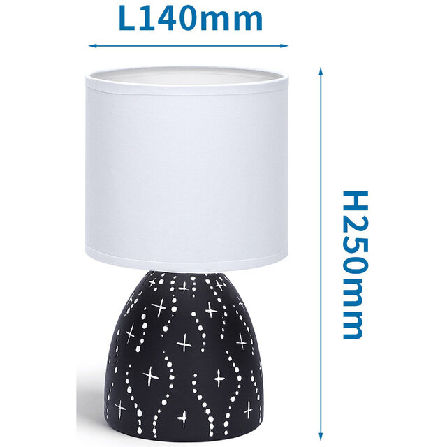 HLW LED LED Tafellamp Aigi Atar - Ronde Keramiek Mat Zwarte  E14 Fitting