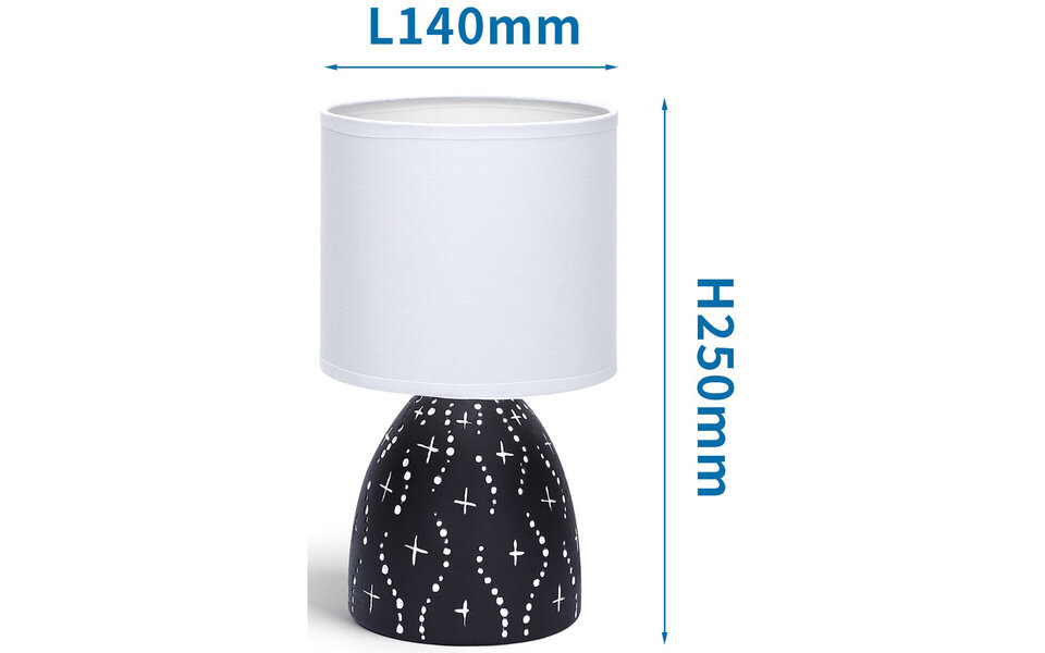 HLW LED LED Table Lamp Aigi Atar - Round Ceramic Matte Black E14 Fitting HLW LED LED Table Lamp Aigi Atar - Round Ceramic Matte Black E14 Fitting