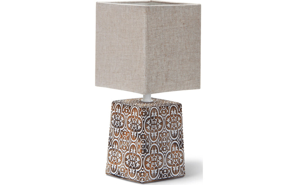 HLW LED LED Table Lamp Aigi Doni - Matte Brown Ceramic, E14 Fitting, Square Design HLW LED LED Table Lamp Aigi Doni - Matte Brown Ceramic, E14 Fitting, Square Design