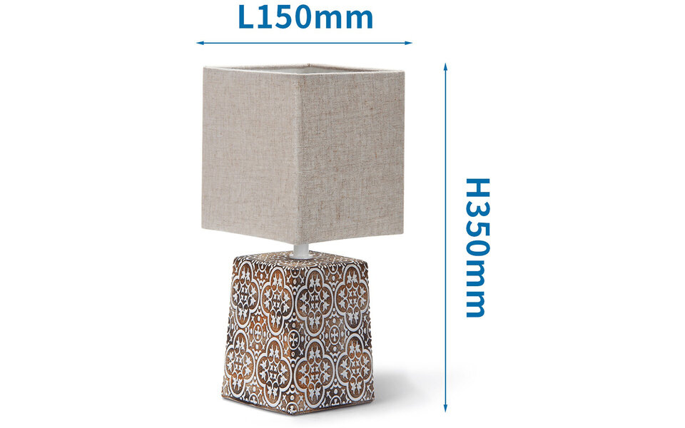 HLW LED LED Tafellamp Aigi Doni - Mat Bruine Keramiek, E14 Fitting, Vierkant Design