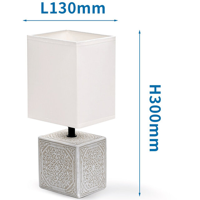 HLW LED LED Table Lamp Aigi Astron - Matte White Ceramic, E14 Fitting | White & Rectangular