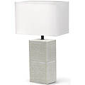 LED Table Lamp Aigi Astron XL - Square Matte White Ceramic, E14 Fitting