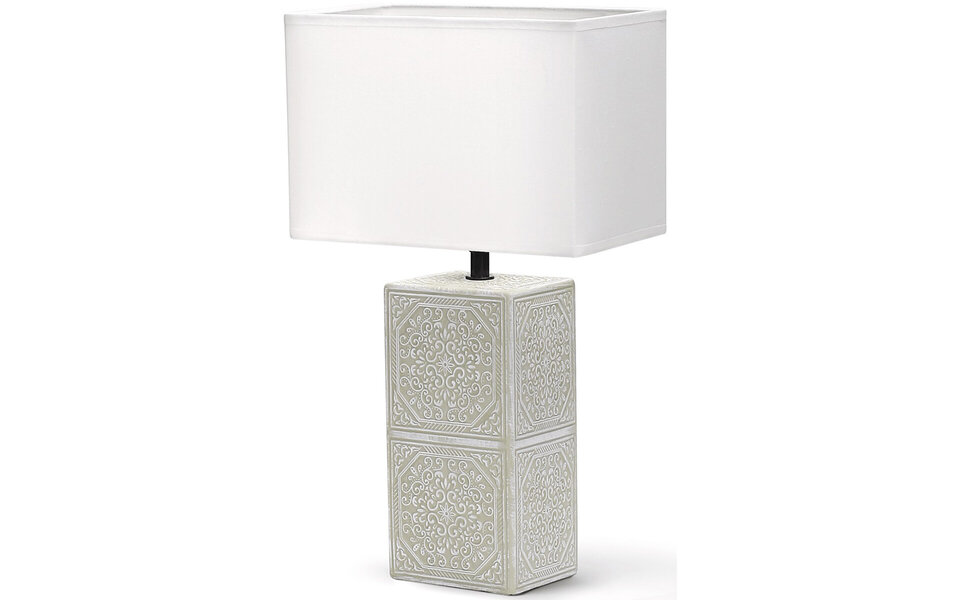 HLW LED LED Table Lamp Aigi Astron XL - Square Matte White Ceramic, E14 Fitting