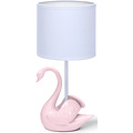 LED Table Lamp Aigi Juvino - Matte Pink Round Ceramic, E14 Fitting, Cord Switch