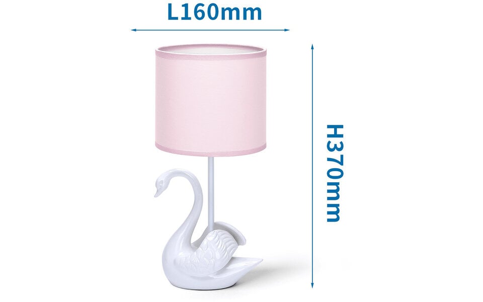 HLW LED LED Table Lamp Aigi Juvino - Matte Pink Round Ceramic, E14 Fitting, Cord Switch