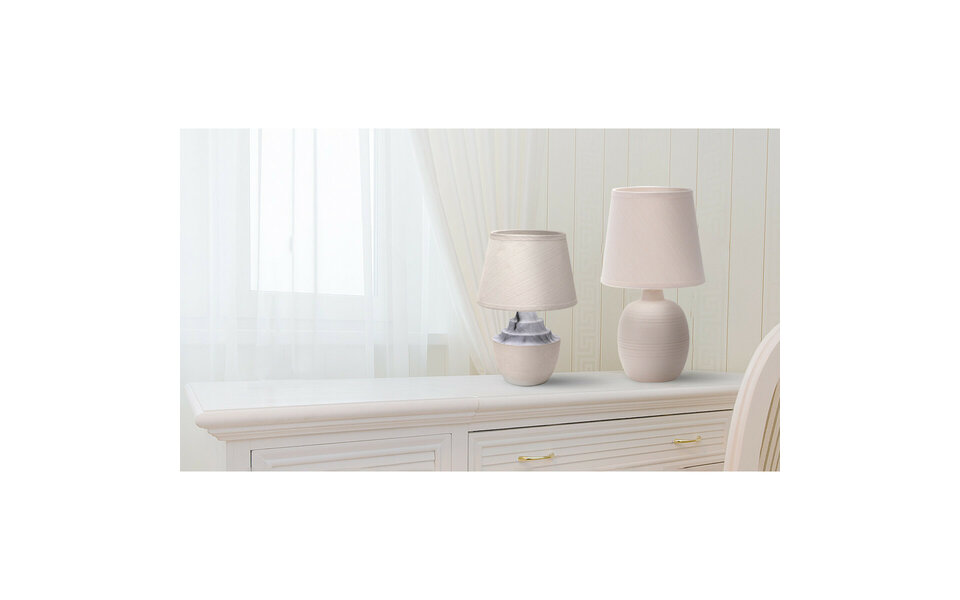 HLW LED LED Tafellamp Aigi Xinus - Mat Wit Keramiek, Rond Design, E14 Fitting