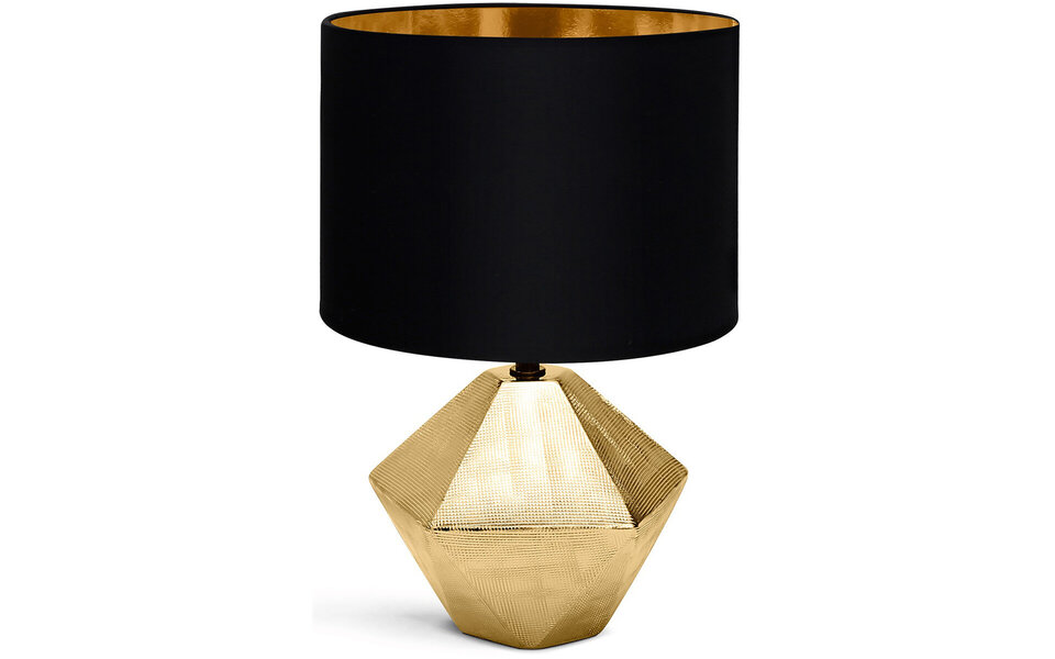 HLW LED LED Tafellamp Aigi Uynimo XL - Ronde , Mat Zwart & Goud, E14