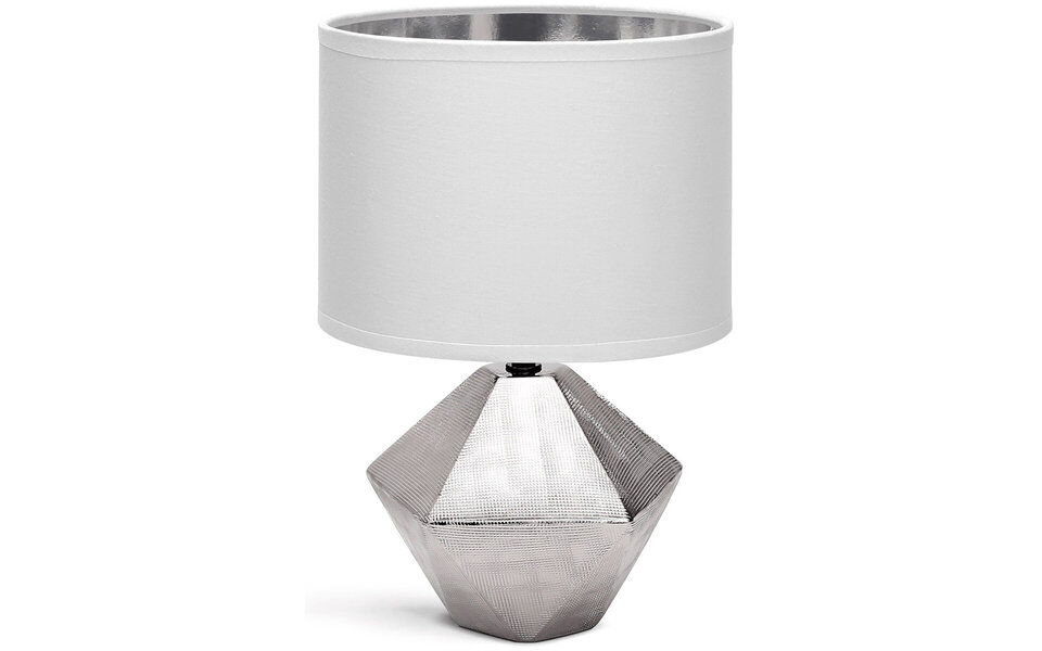 HLW LED LED Tafellamp Aigi Uynimo XL - Ronde LED lamp in mat wit/zilver keramiek