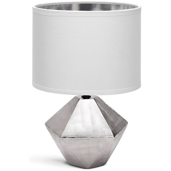 HLW LED LED Tafellamp Aigi Uynimo XL - Ronde LED lamp in mat wit/zilver keramiek HLW LED LED Tafellamp Aigi Uynimo XL - Ronde LED lamp in mat wit/zilver keramiek