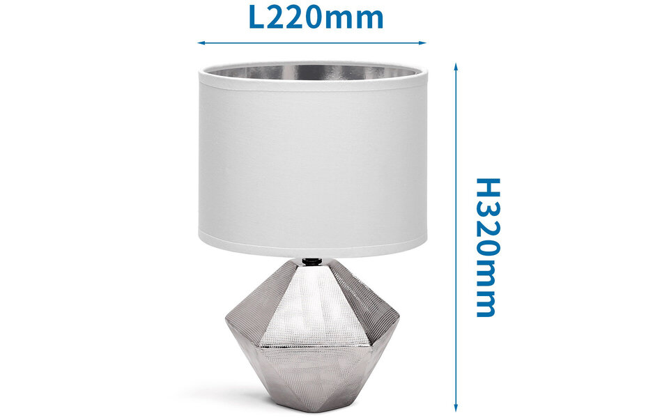 HLW LED LED Tafellamp Aigi Uynimo XL - Ronde LED lamp in mat wit/zilver keramiek