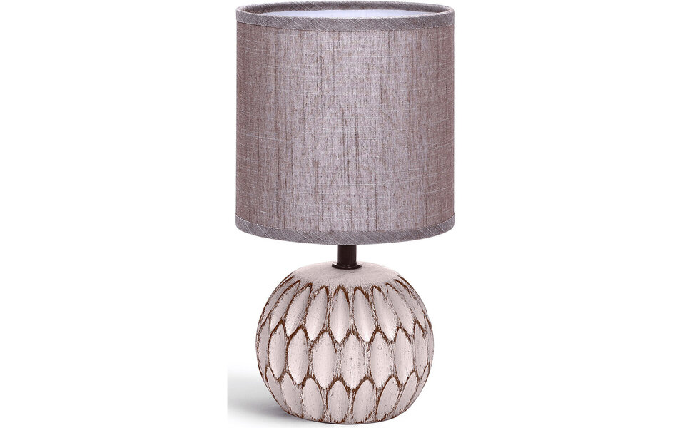 HLW LED LED Tafellamp Aigi Traplon - Rond Mat Bruin Keramiek met E14 Fitting