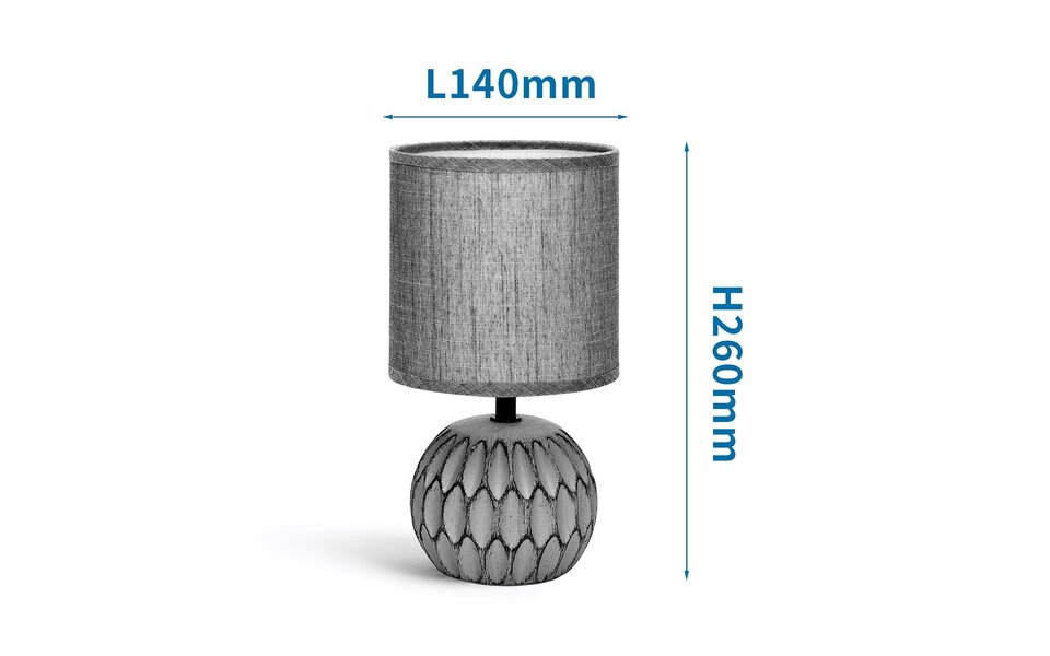 HLW LED LED Table Lamp Aigi Traplon - Round Matte Gray Ceramic, E14 Fitting HLW LED LED Table Lamp Aigi Traplon - Round Matte Gray Ceramic, E14 Fitting